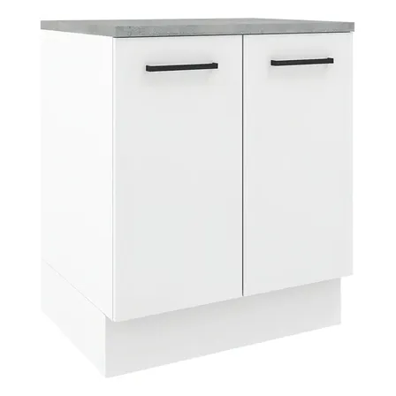 Encimera de cocina Madesa Agata, 70 cm, 2 puertas, color blanco, rústico/blanco