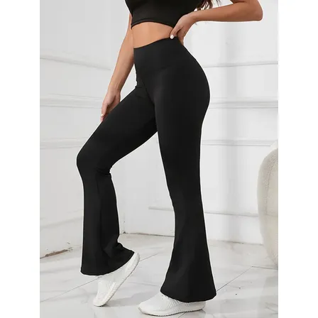 Pantalón Deportivo Oxford Tiro Alto Mujer Negro Liso S