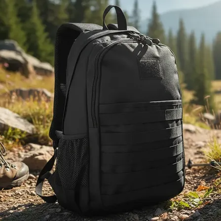 Mochila Táctica Camping Multiuso 25 Ltrs Trekking Viajes Negro Liso
