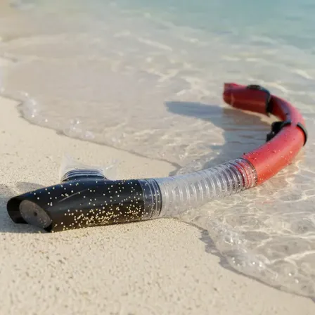 Snorkel Profesional Buceo Flexible Con Válvula Color Rojo