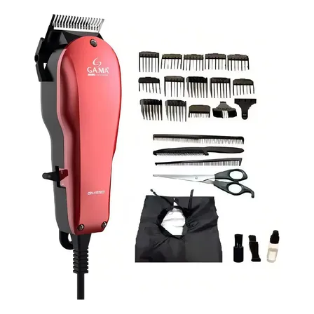 Cortadora De Pelo Gama Gm593 24 Piezas Profesional Magnetic Color Rojo
