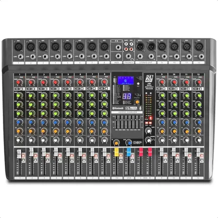Consola Mixer Sonido 12 Canales Bluetooth Rep Usb Eq Efectos