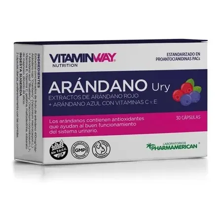 Suplemento Nutricional Vitamin Way Arándano Ury Cápsulas Sistema Urinario