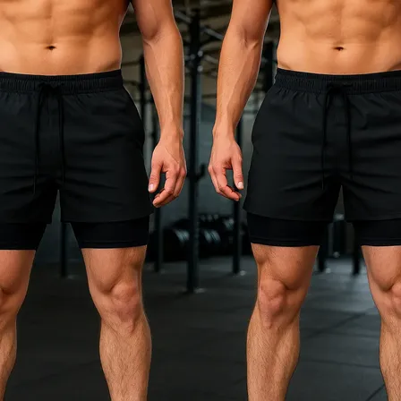 Pack X2 Short Con Calza Entrenamiento Hombre Rfs Negro Xxl