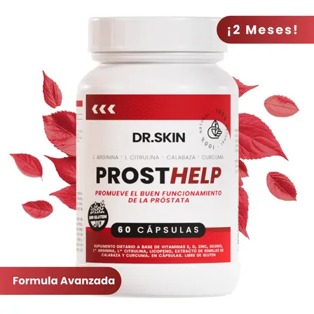 Cápsulas ProstHelp Dr Skin para la Próstata y Flujo Urinario con Zinc, 60 Unidades