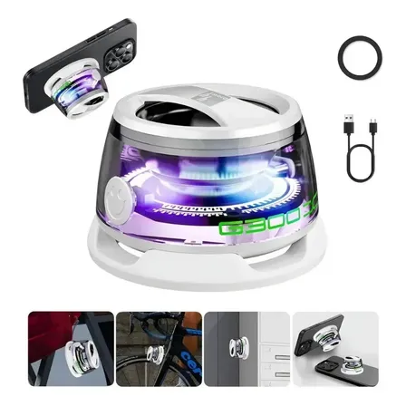 Portátil Magnetic Altavoz Mini, Connectable In Series, Bluetooth 5.3 Multifuncional Rgb Led G300 Color White