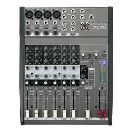 Mezclador Analógico Phonic AM1204 12 Canales con Alimentación Fantasma