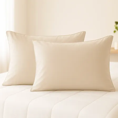 Pack X 2 Funda De Almohada Hotelera Calidad Premium 50x70 Cm Beige