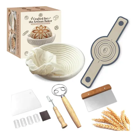 Kit Pan Masa Madre Con Banneton Y Accesorios