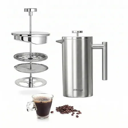Cafetera De Émbolo Prensa Francesa De Acero Inoxidable Waggs
