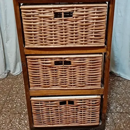 Canastos,cajon, Cestos De Mimbre  40x30x20 X 3 Unid Marrón