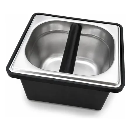 Knockbox Cajon Negro Inox Barista Cafetera Peipe
