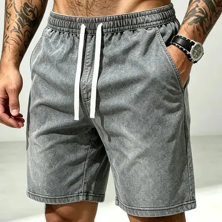 Men's American-style Cotton Work Shorts Gris M
