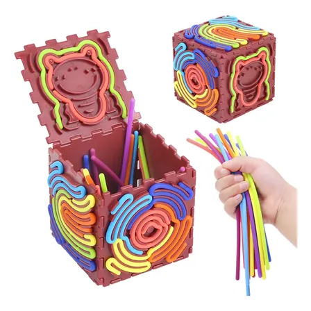 Cubo Sensorial Con 16 Tiras De Silicona