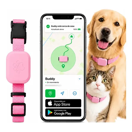 Collar Rastreador Gps Petfinder Para Mascotas - Tamaño S/m Rosa Collar Con Gps Para Mascotas M