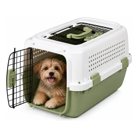 Transportadora Perro Gato Iata Avión Viaje Mascotas 12 Kg Verde