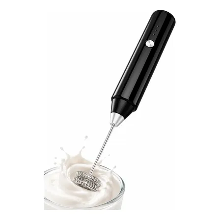 Batidor Espumador De Leche Inalámbrico Silencioso Y Potente Negro