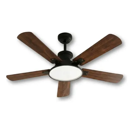 Ventilador De Techo 70w 5 Apas Madera Con Luz 36w Fenergy 1.2 M 50 Hz / 60 Hz Negro Madera Oscura/ Clara Madera 5