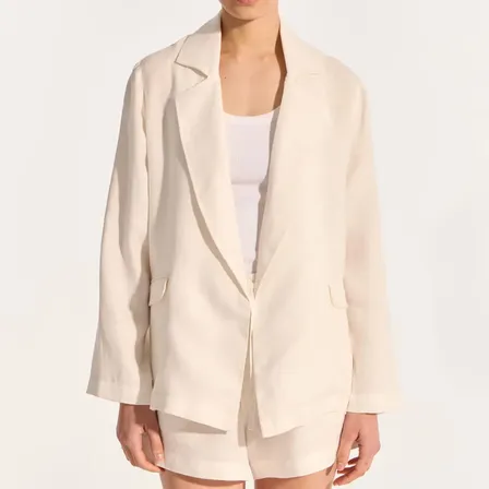 Blazer Lino Holgado Con Bolsillos Mujer Portsaid
