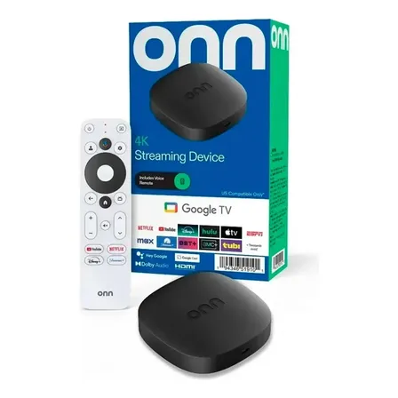 Onn 4k Tv Box Conversor Smart Tv UHD Streaming Device 2° Gen 4k Control Remoto Color Negro