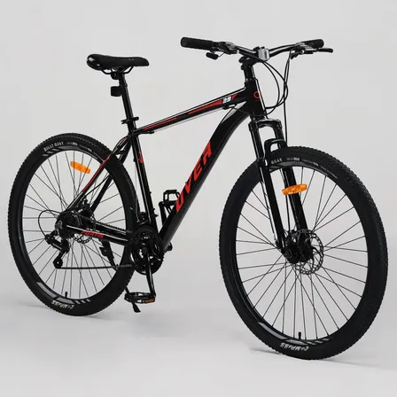 Bicicleta Mtb Overtech Fortis R29 Aluminio Full Shimano, 21 Velocidades, Freno A Disco, Con Suspensión, Color Negro/Rojo/Rojo, Tamaño Del Cuadro L