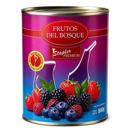 Pulpa De Frutos Del Bosque Stapler Premium Lata 880g