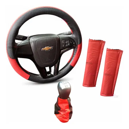 Cubre Volante Rojo+ C/cinturones+ C/palanca- Toyota Hilux