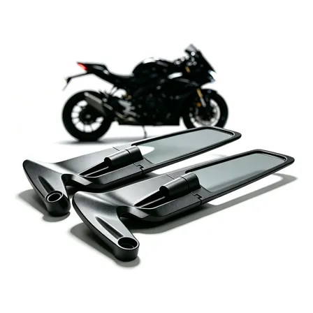 Espejos Alerón Universales Para Moto Naked De Aluminio Negro