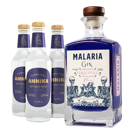 Malaria Gin Original + Tonica Annika 275cc X3