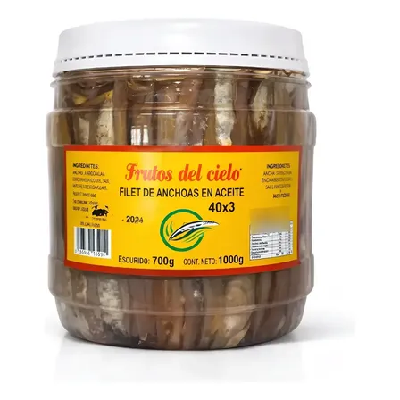 Encurtidos Filet De Anchoas En Aceite Frasco 1kg, Sobres 3u.