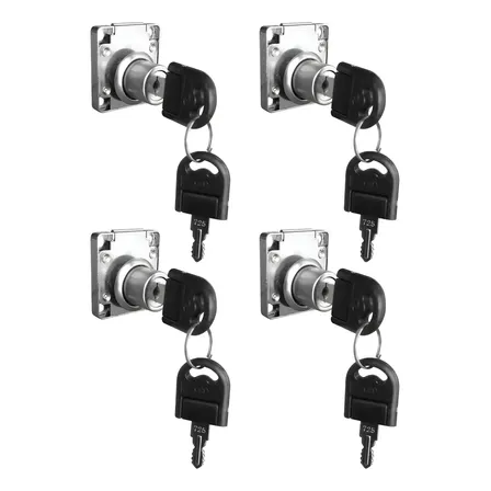 Cerradura De Cajón Cuadrada 22 Mm Locker Oficina X4 Unidades Niquelado