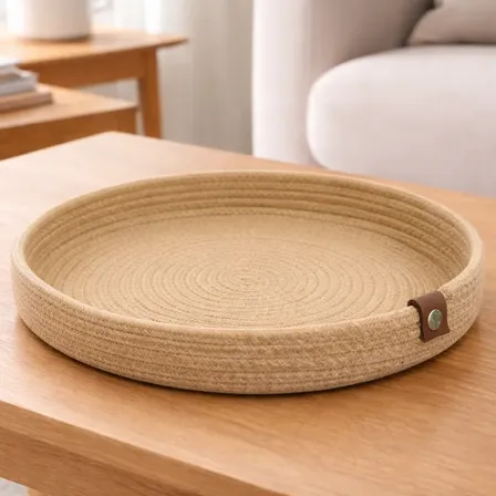 Bandeja Decorativa Centro De Mesa Recibidor 30 Cm Diametro Camel