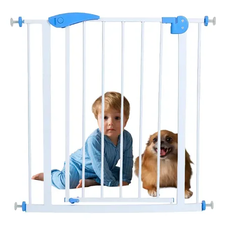 Puerta De Seguridad Para Bebes Y Mascotas Gadnic Ajustable Blanco