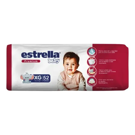 Pañales Estrella Baby Premium Xg X 52