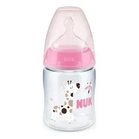 Mamadera Anticólico Nuk Bebe Firstchoice Silicona X150ml 06m Color Rosa