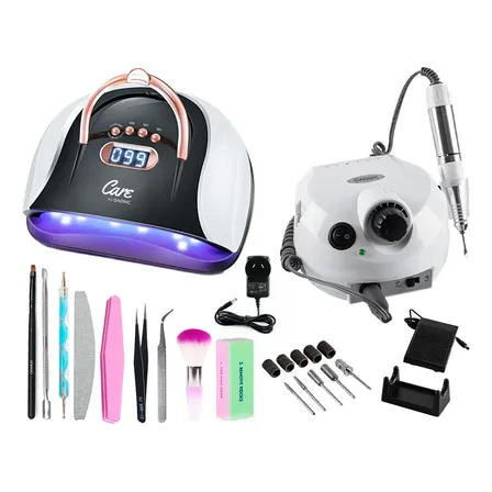 Kit Manicura Cabina Uñas Led Uv 256w + Torno Uso Profesional Unico