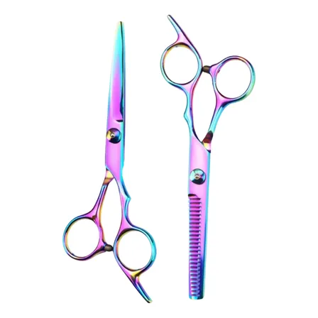 Set Tijeras Peluqueria Acero Cortepulir Profesional Barberia Tornasol