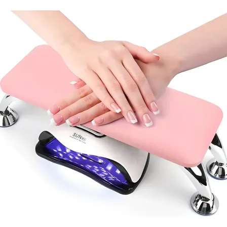 Almohada De Manos Manicura Con Soporte Desmontable Cherimoya Rosa