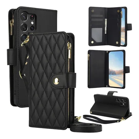 Suitable For Galaxy S24 Ultra Crossbody Zipper Wallet Case