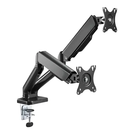 Soporte Monitor Hidraulico Doble Nictom Smh02 De Mesa Para Tv/monitor De 13 A 29
