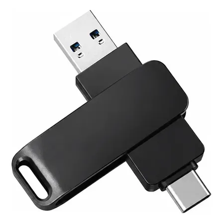 Pendrive Otg Usb C Usb A  Celular Notebook Metalico 64gb Negro