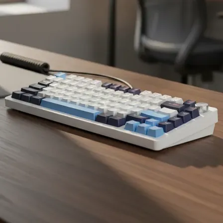 Teclado Mecánico K82 75% Cable Hot Swap Blueberry Blue Switch Inglés Us