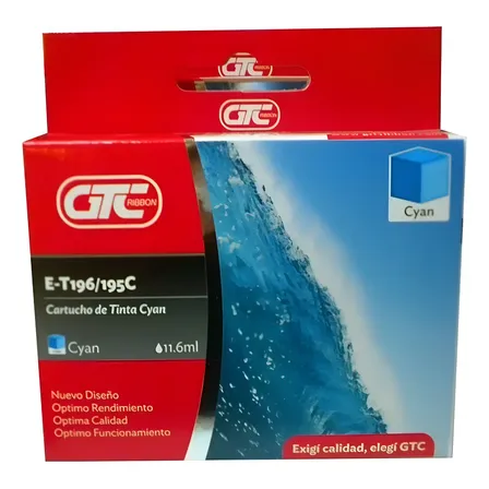 Cartucho Gtc T196 Alternativo 10ml C/m/y/k Para Epson Cyan