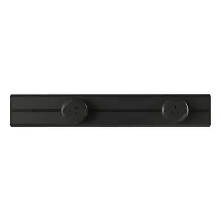 Riel De Alimentación 50cm Sobreponer + 2 Tomacorriente 220v Color Negro