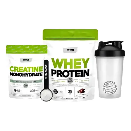 Star Nutrition Whey Protein 908g Creatina 300grs Vaso Scoop Chocolate