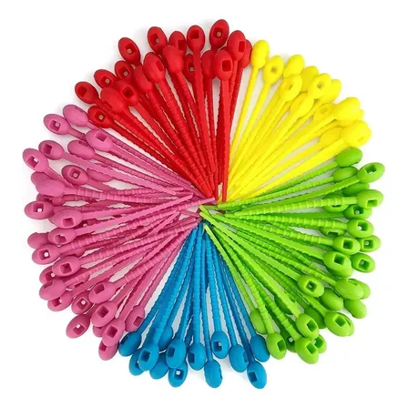 Set X9 Precintos Silicona  Reutilizables Cierra Bolsa Cables