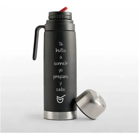 Termo 1l Media Manija  Grabado Personalizado Nombre Frase Termo Media Manija Pico Vertedor Cierre Hermetico Grabado Nombre Frase Dibujo Personalizado Laser