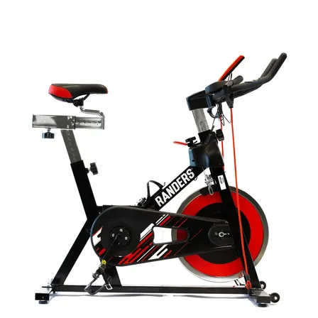 Bicicleta Fija Spinning Randers Arg-880sp Bandas Elásticas Negro/rojo