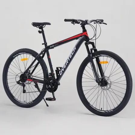 Bicicleta Mtb Overtech R29 Q5 21v Freno A Disco Shimano 12x Color Negro/Rojo/Blanco Tamaño del cuadro S
