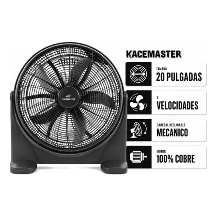 Turbo Ventilador Industrial 20 Kacemaster Piso Par 50.8 Cm 50 Negro Plástico 5